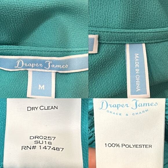 Draper James Mint Green Flutter Sleeve Shirred Blouson Maxi Dress Coastal Preppy - Picture 10 of 11